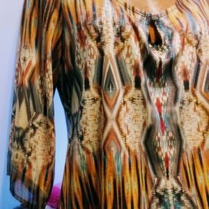 Womens Imported L Designed Neutral Blouse Top